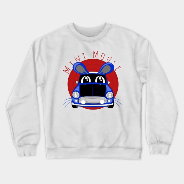 Funny mini mouse cartoon car design Crewneck Sweatshirt by kamdesigns